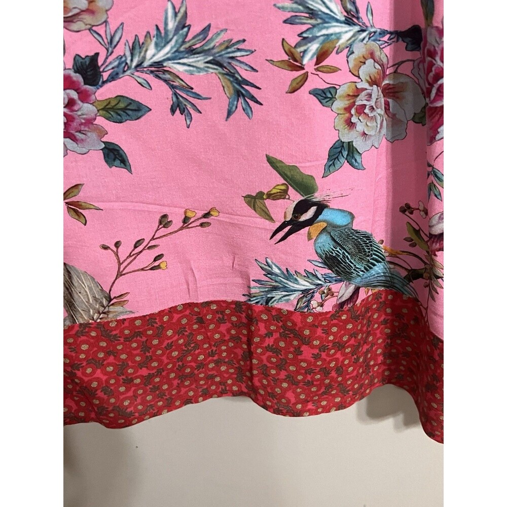 Johnny Was California Blouse Pink Button Up Floral Embroidered Oversized L - Picture 8 of 13